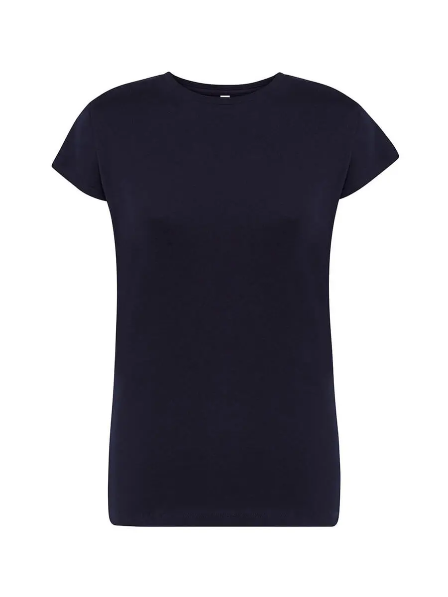 T-shirt donna girocollo manica corta slim fit in 100% cotone 150 g Blu navy T-shirt donna girocollo manica corta slim fit in 100% cotone 150 g Blu navy