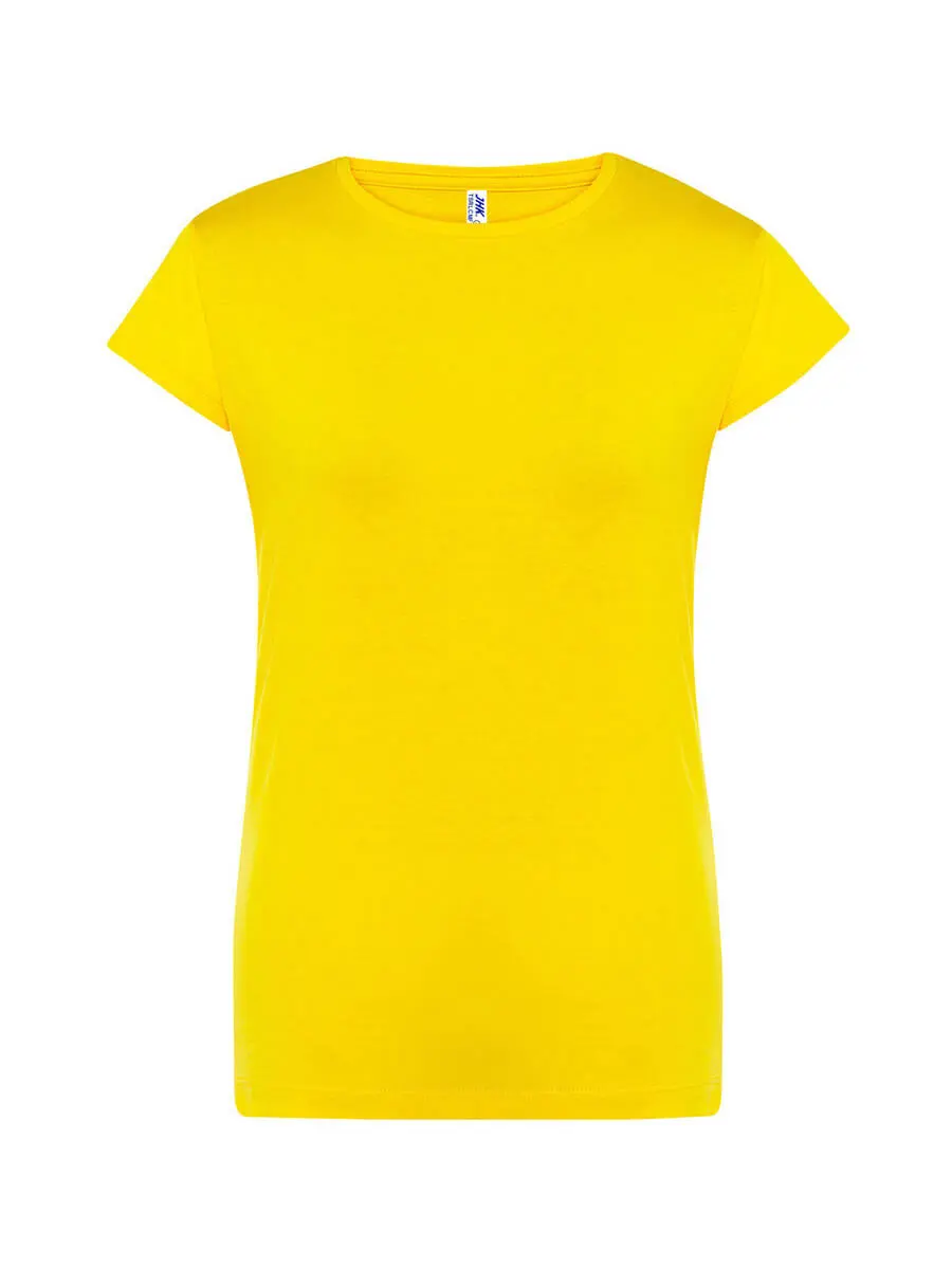 T-shirt donna girocollo manica corta slim fit in 100% cotone 150 g Giallo oro T-shirt donna girocollo manica corta slim fit in 100% cotone 150 g Giallo oro
