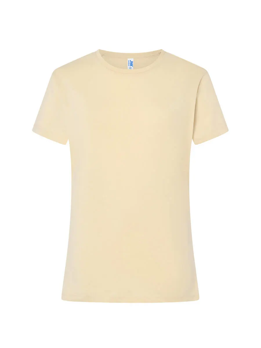 T-shirt donna girocollo manica corta slim fit in 100% cotone 150 g Panna T-shirt donna girocollo manica corta slim fit in 100% cotone 150 g Panna