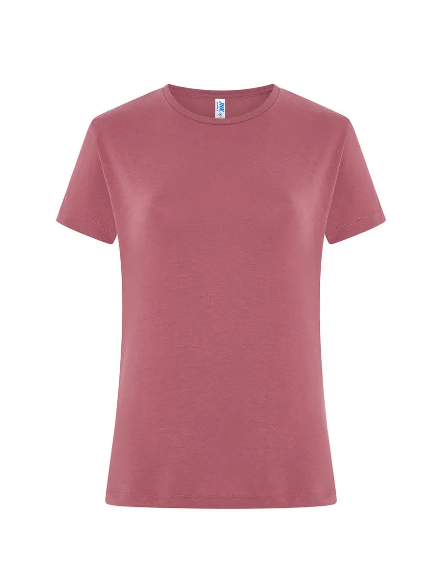 T-shirt donna girocollo manica corta slim fit in 100% cotone 150 g Rosa – Ancient Pink T-shirt donna girocollo manica corta slim fit in 100% cotone 150 g Rosa – Ancient Pink