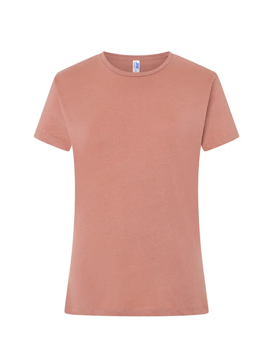 T-shirt donna girocollo manica corta slim fit in 100% cotone 150 g Rosa vintage T-shirt donna girocollo manica corta slim fit in 100% cotone 150 g Rosa vintage