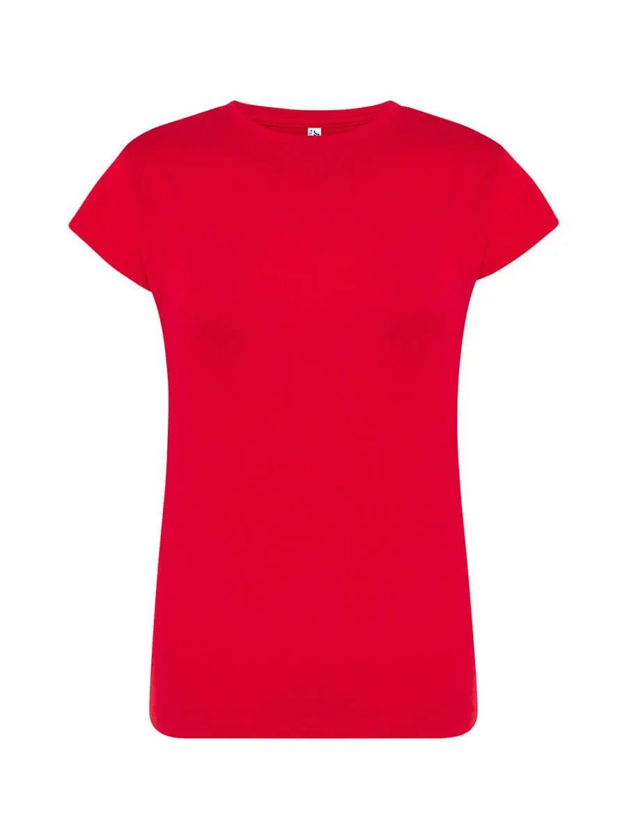 T-shirt donna girocollo manica corta slim fit in 100% cotone 150 g Rosso T-shirt donna girocollo manica corta slim fit in 100% cotone 150 g Rosso