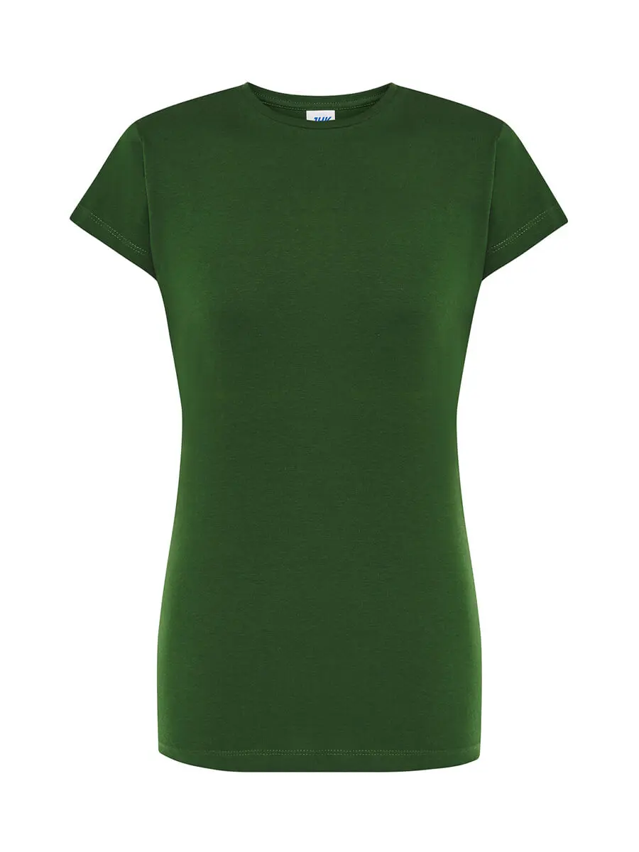 T-shirt donna girocollo manica corta slim fit in 100% cotone 150 g Verde Bottiglia T-shirt donna girocollo manica corta slim fit in 100% cotone 150 g Verde Bottiglia