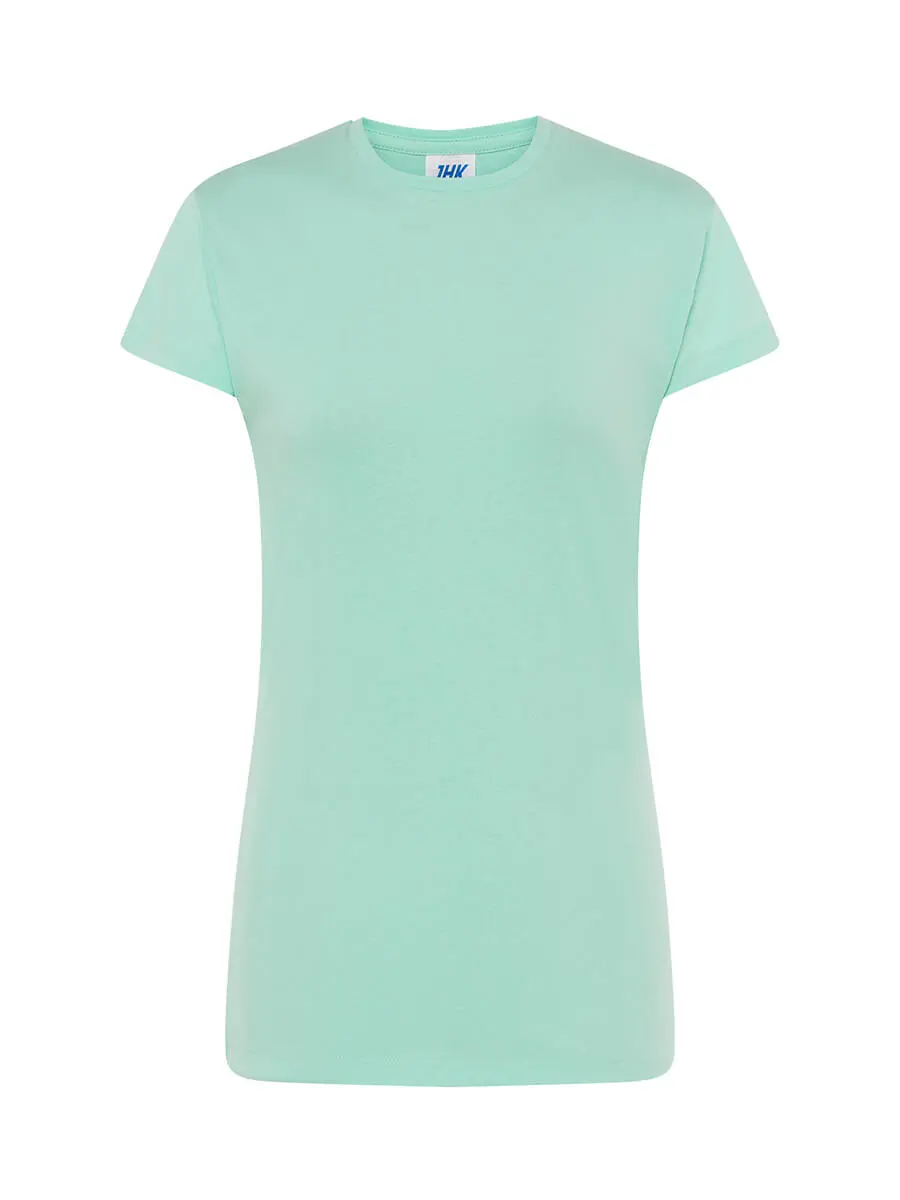 T-shirt donna girocollo manica corta slim fit in 100% cotone 150 g Verde menta T-shirt donna girocollo manica corta slim fit in 100% cotone 150 g Verde menta