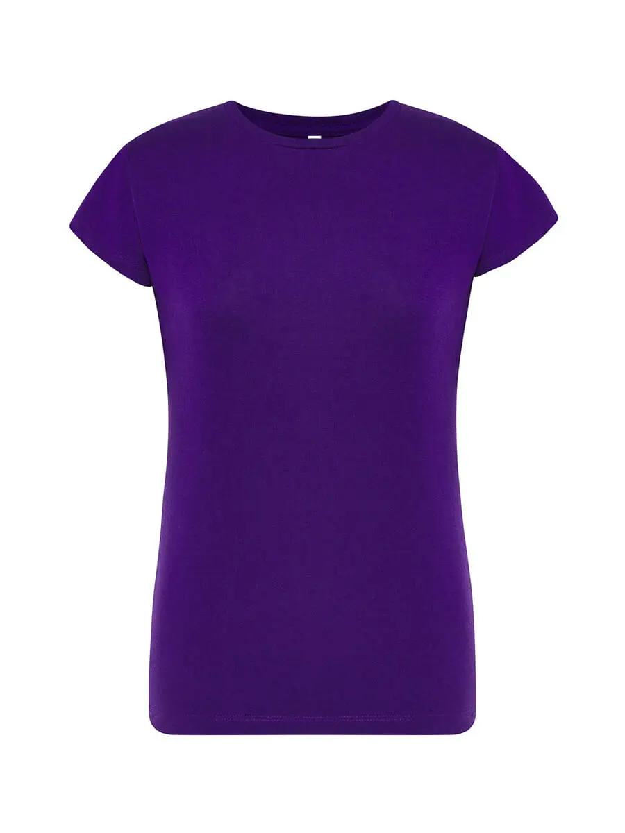 T-shirt donna girocollo manica corta slim fit in 100% cotone 150 g Viola T-shirt donna girocollo manica corta slim fit in 100% cotone 150 g Viola