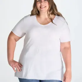T-shirt donna scollo a v manica corta in 100% cotone 120 g