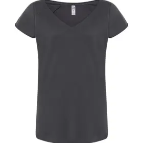 T-shirt donna scollo a v manica corta in 100% cotone 120 g โ 2E7CLZKCB Antracite