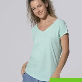 T-shirt donna scollo a v manica corta in 100% cotone 120 g – 2ED3IJQ06