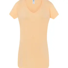 T-shirt donna scollo a v manica corta in 100% cotone 120 g โ 2ED3IJQ06 Arancione fluo
