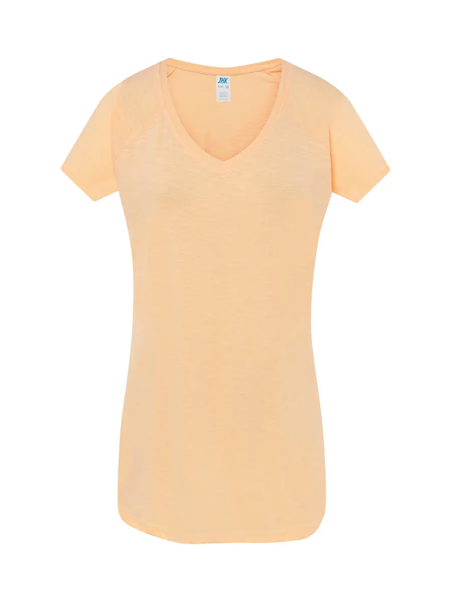 T-shirt donna scollo a v manica corta in 100% cotone 120 g – 2ED3IJQ06 Arancione fluo T-shirt donna scollo a v manica corta in 100% cotone 120 g – 2ED3IJQ06 Arancione fluo