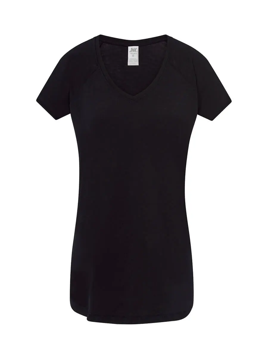 T-shirt donna scollo a v manica corta in 100% cotone 120 g – 2ED3IJQ06 Nero T-shirt donna scollo a v manica corta in 100% cotone 120 g – 2ED3IJQ06 Nero