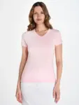 T-shirt donna scollo a v manica corta in 100% cotone 145 g