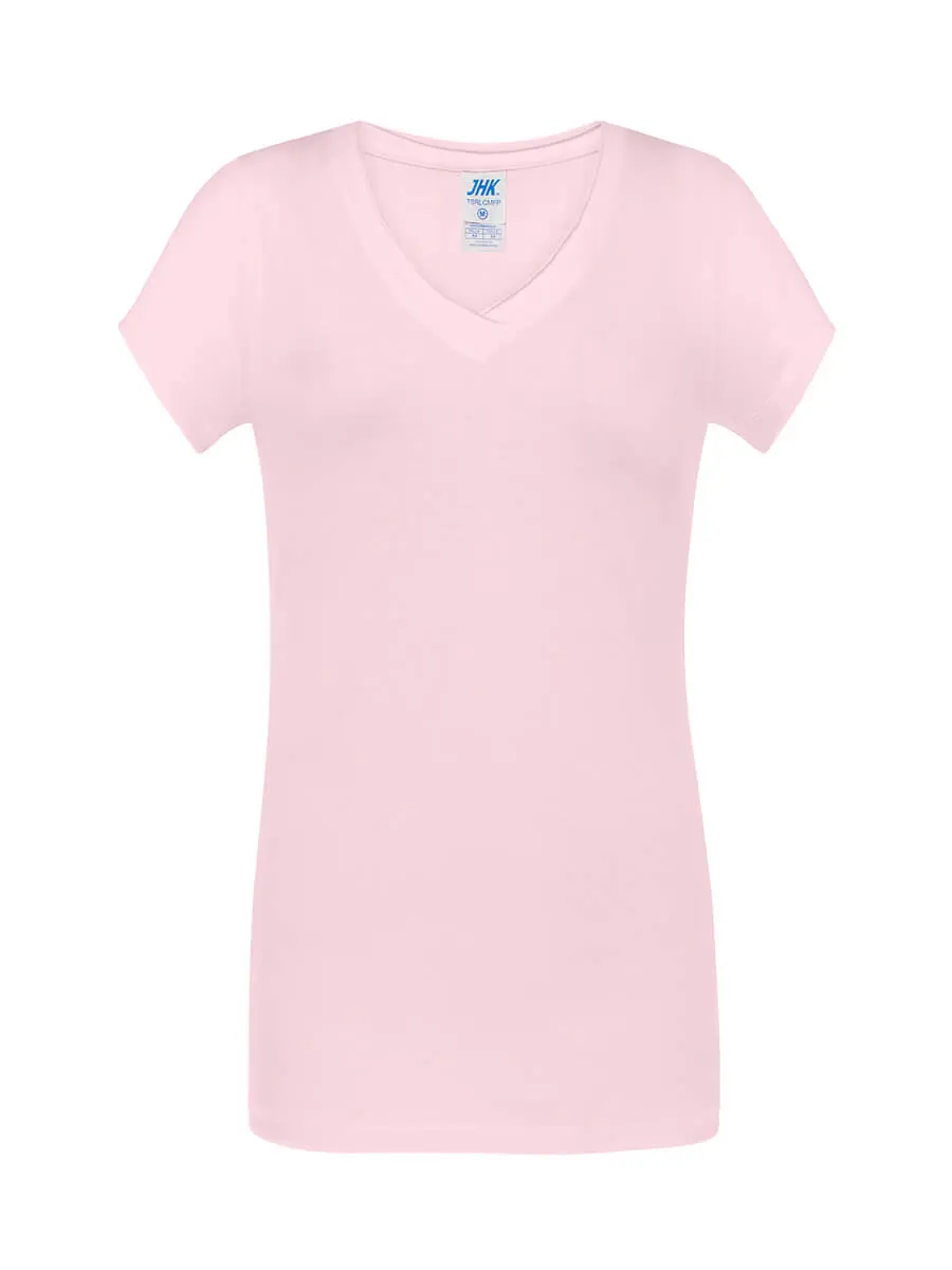 T-shirt donna scollo a v manica corta in 100% cotone 145 g Rosa T-shirt donna scollo a v manica corta in 100% cotone 145 g Rosa