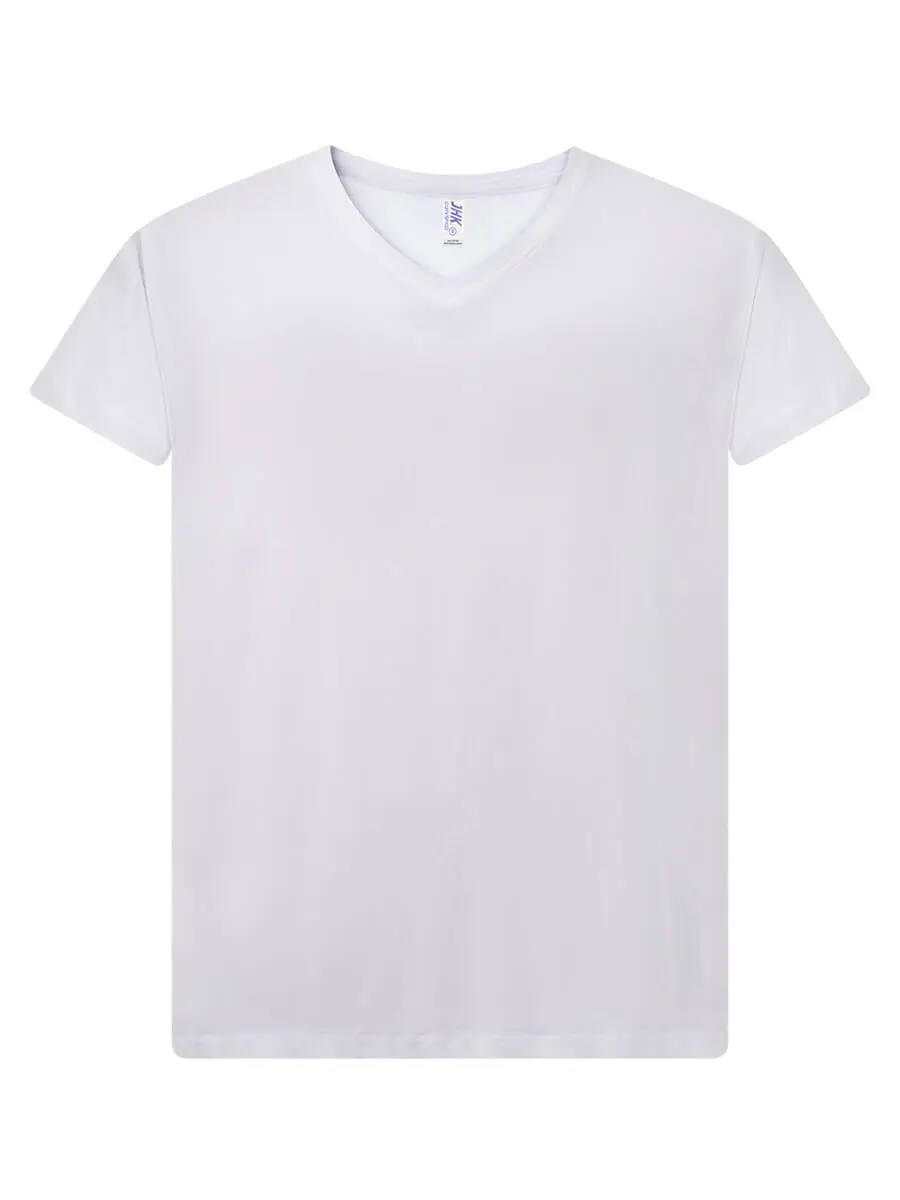 T-shirt donna scollo a v manica corta in 100% cotone 155 g Bianco T-shirt donna scollo a v manica corta in 100% cotone 155 g Bianco