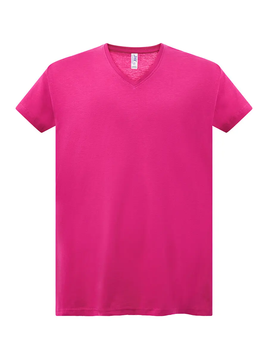 T-shirt donna scollo a v manica corta in 100% cotone 155 g Fucsia T-shirt donna scollo a v manica corta in 100% cotone 155 g Fucsia