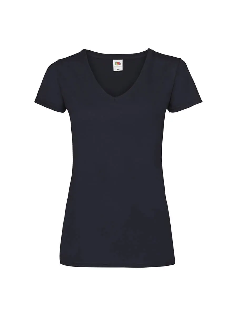 T-shirt donna scollo a v manica corta in 100% cotone 165 g Blu navy T-shirt donna scollo a v manica corta in 100% cotone 165 g Blu navy