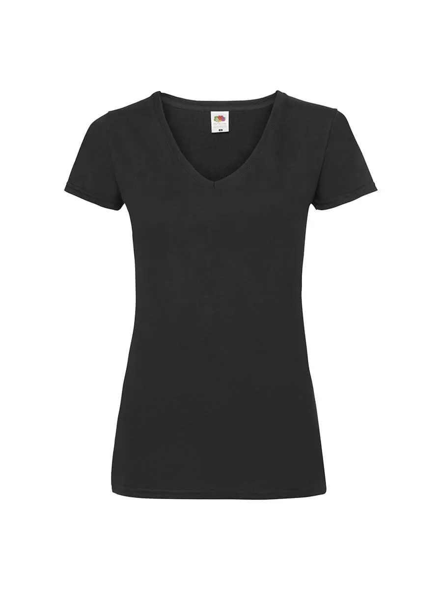 T-shirt donna scollo a v manica corta in 100% cotone 165 g Nero T-shirt donna scollo a v manica corta in 100% cotone 165 g Nero