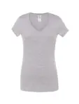 T-shirt donna scollo a v manica corta slim fit in 100% cotone 140 g