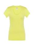 T-shirt donna scollo a v manica corta slim fit in 100% cotone 140 g