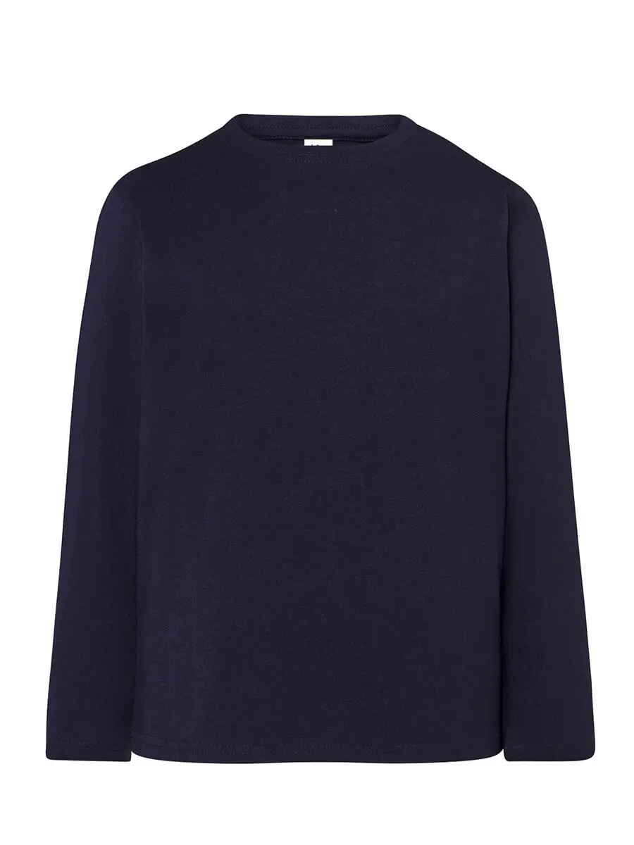 T-shirt manica lunga bambino girocollo in 100% cotone 155 g Blu navy T-shirt manica lunga bambino girocollo in 100% cotone 155 g Blu navy
