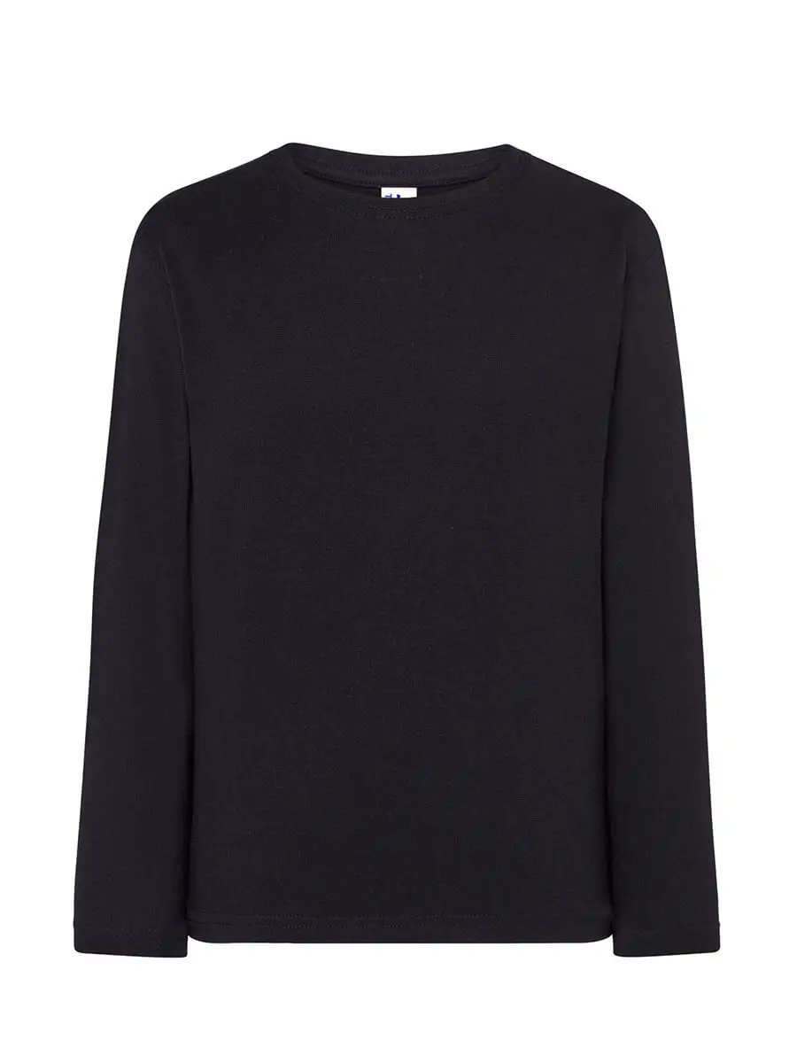 T-shirt manica lunga bambino girocollo in 100% cotone 155 g Nero T-shirt manica lunga bambino girocollo in 100% cotone 155 g Nero