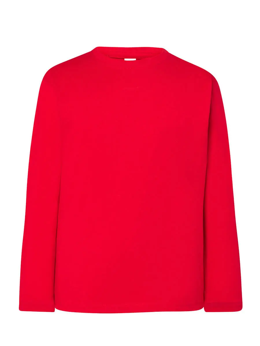 T-shirt manica lunga bambino girocollo in 100% cotone 155 g Rosso T-shirt manica lunga bambino girocollo in 100% cotone 155 g Rosso