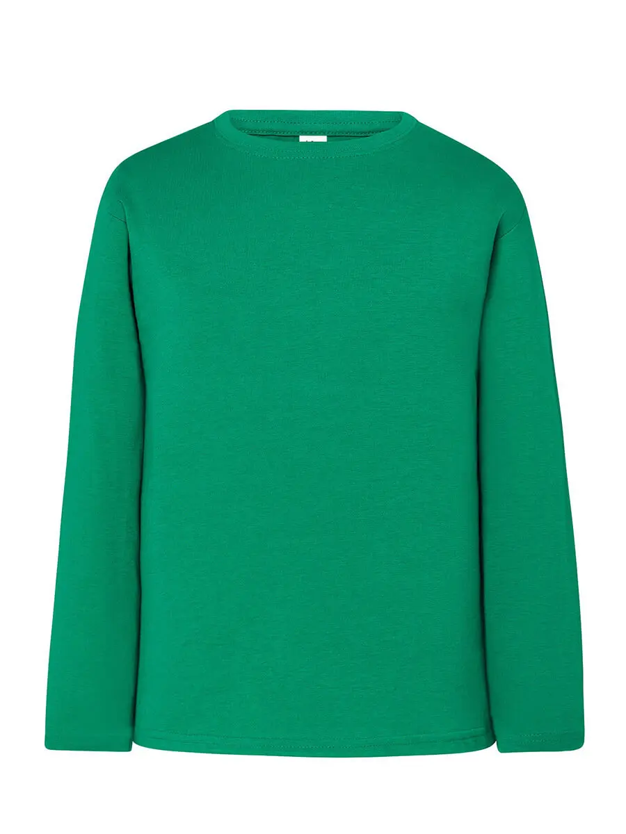 T-shirt manica lunga bambino girocollo in 100% cotone 155 g Verde prato T-shirt manica lunga bambino girocollo in 100% cotone 155 g Verde prato