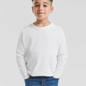 T-shirt manica lunga bambino girocollo in 100% cotone 165 g