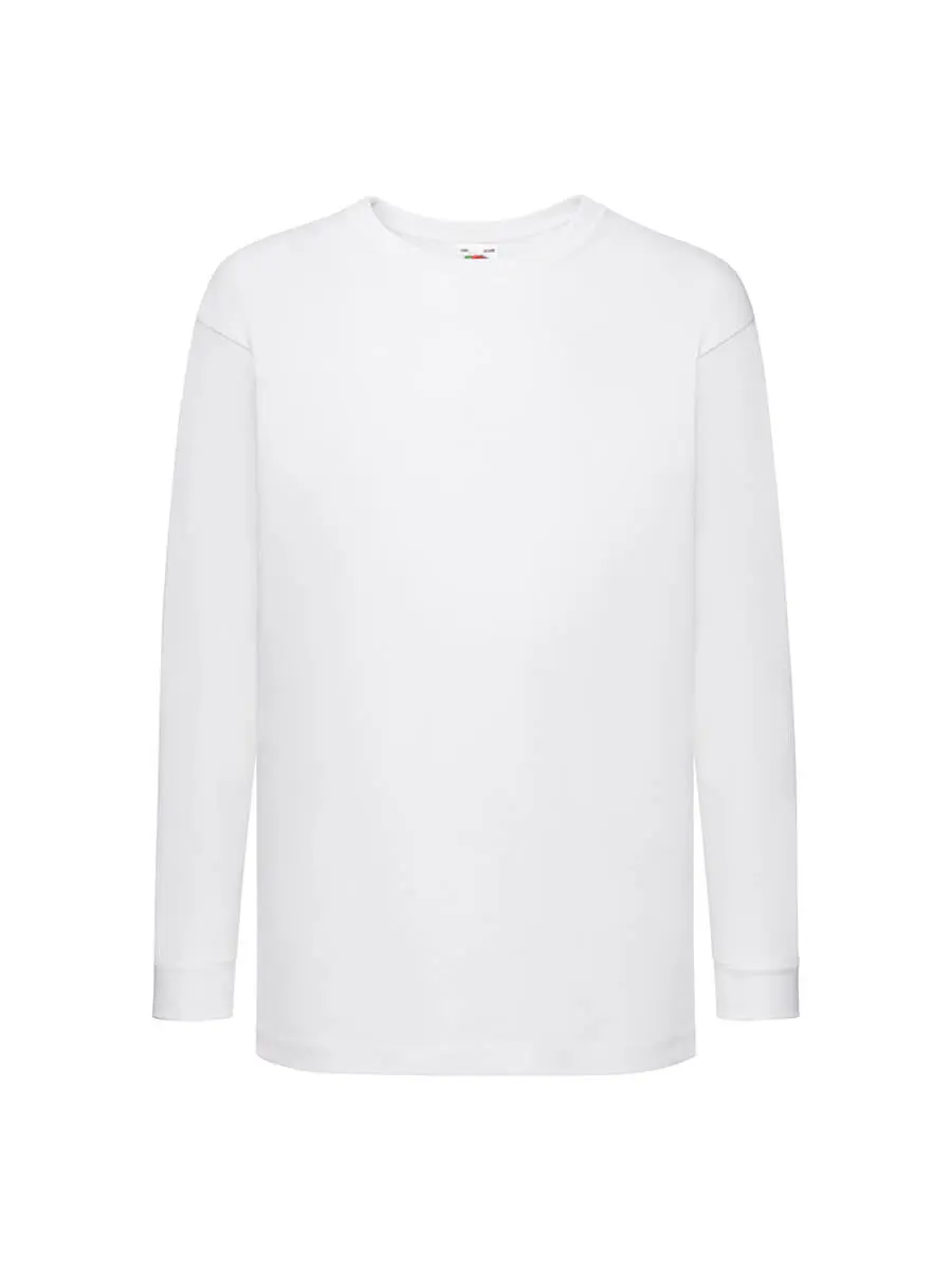 T-shirt manica lunga bambino girocollo in 100% cotone 165 g Bianco T-shirt manica lunga bambino girocollo in 100% cotone 165 g Bianco