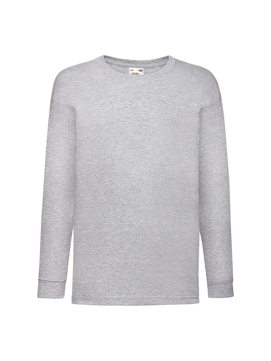 T-shirt manica lunga bambino girocollo in 100% cotone 165 g Grigio melange T-shirt manica lunga bambino girocollo in 100% cotone 165 g Grigio melange