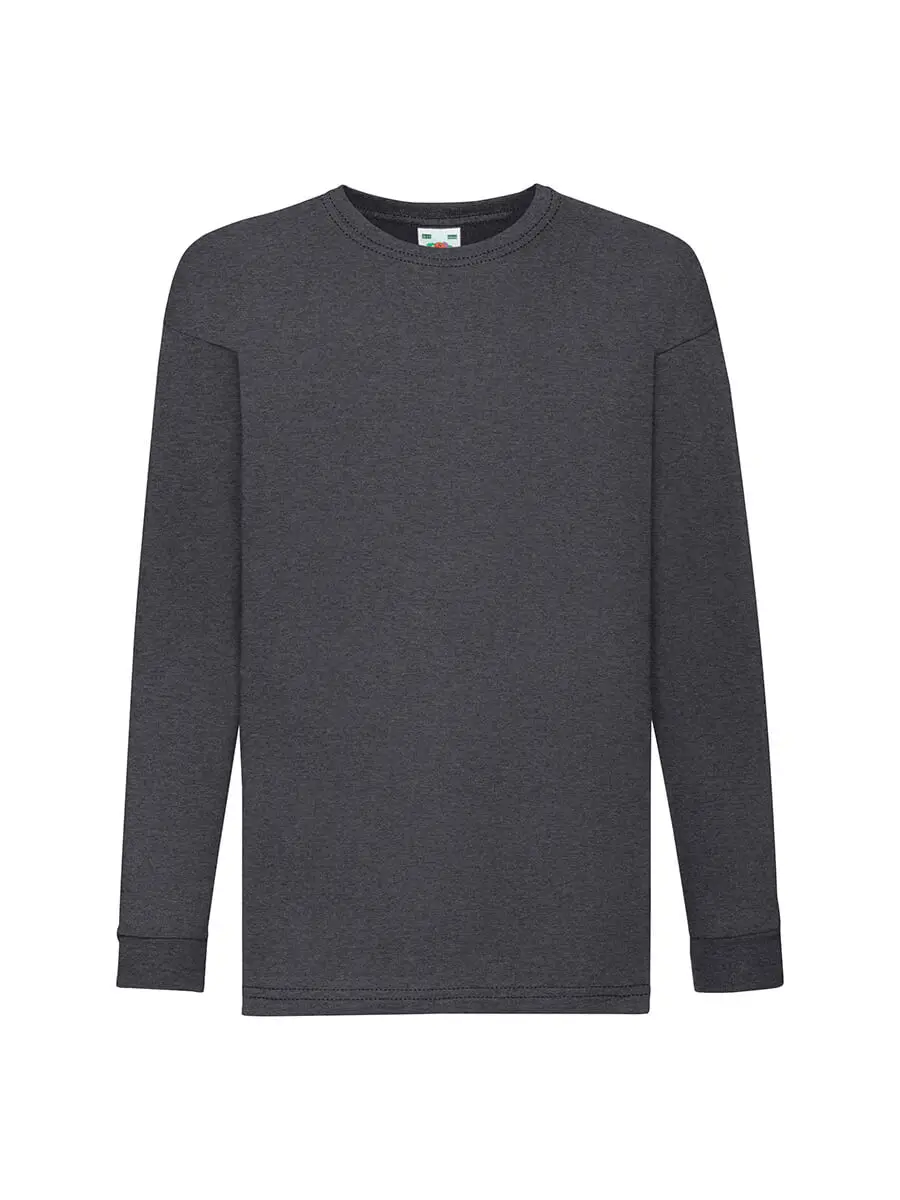 T-shirt manica lunga bambino girocollo in 100% cotone 165 g Grigio scuro T-shirt manica lunga bambino girocollo in 100% cotone 165 g Grigio scuro