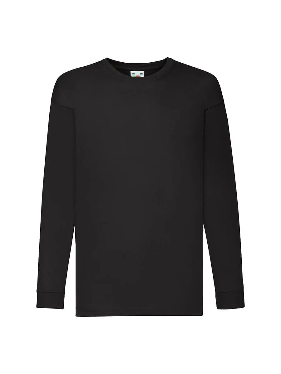 T-shirt manica lunga bambino girocollo in 100% cotone 165 g Nero T-shirt manica lunga bambino girocollo in 100% cotone 165 g Nero