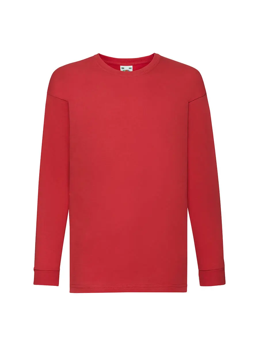T-shirt manica lunga bambino girocollo in 100% cotone 165 g Rosso T-shirt manica lunga bambino girocollo in 100% cotone 165 g Rosso