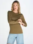 T-shirt manica lunga donna girocollo in 100% cotone 145 g