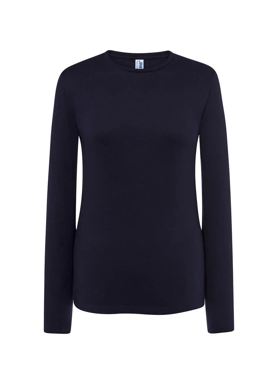 T-shirt manica lunga donna girocollo in 100% cotone 145 g Blu navy T-shirt manica lunga donna girocollo in 100% cotone 145 g Blu navy