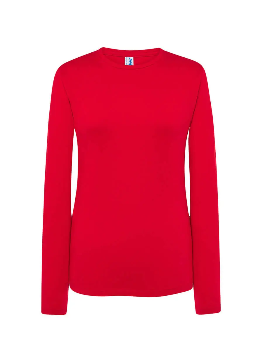 T-shirt manica lunga donna girocollo in 100% cotone 145 g Rosso T-shirt manica lunga donna girocollo in 100% cotone 145 g Rosso