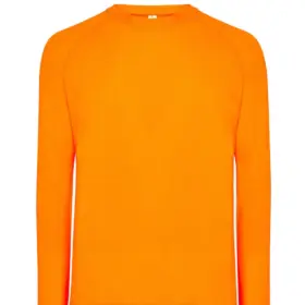 T-shirt manica lunga uomo girocollo 130 g Arancione fluo