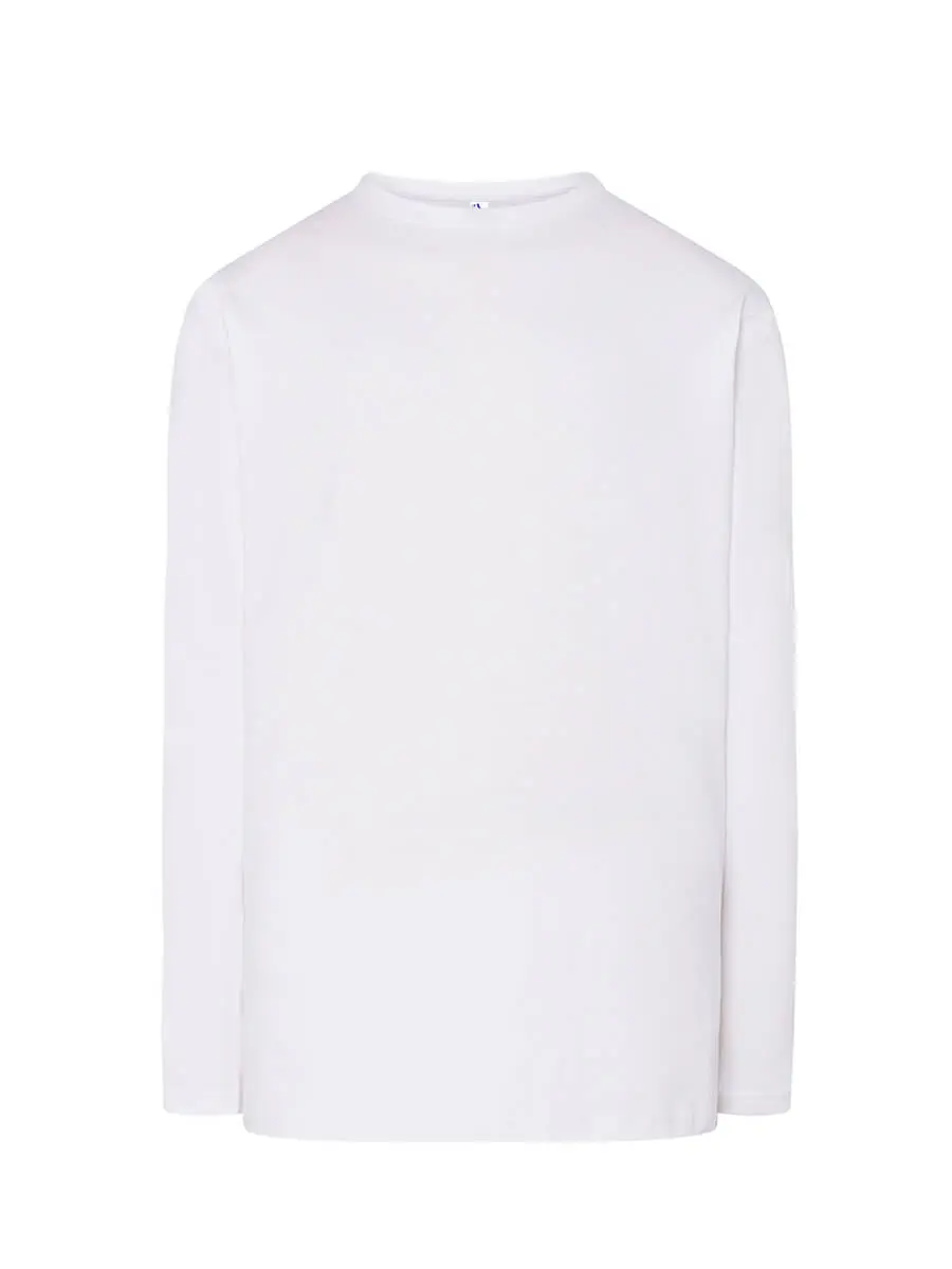 T-shirt manica lunga uomo girocollo in 100% cotone 155 g Bianco T-shirt manica lunga uomo girocollo in 100% cotone 155 g Bianco