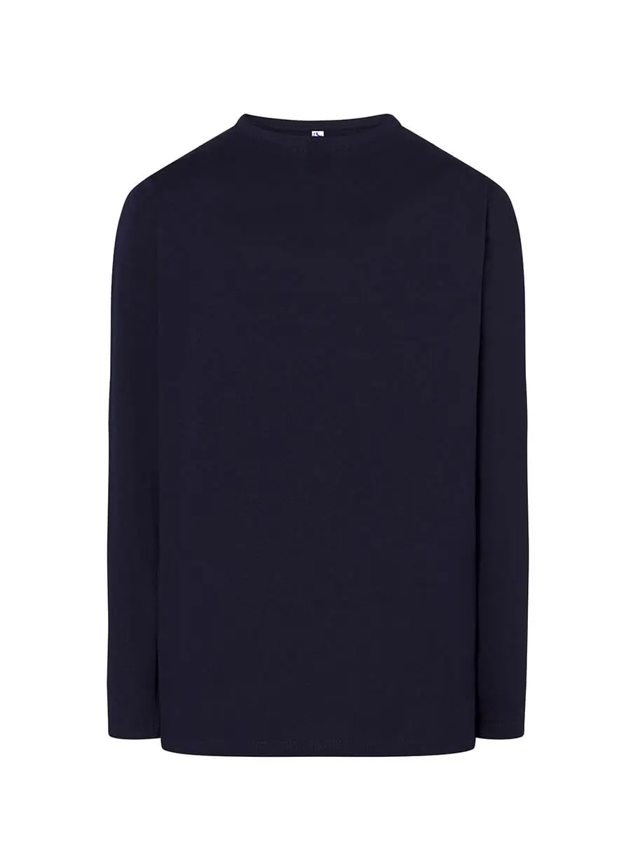 T-shirt manica lunga uomo girocollo in 100% cotone 155 g Blu navy T-shirt manica lunga uomo girocollo in 100% cotone 155 g Blu navy