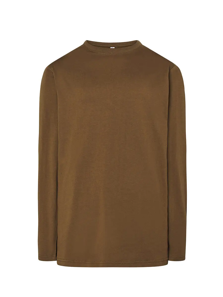 T-shirt manica lunga uomo girocollo in 100% cotone 155 g Kaki T-shirt manica lunga uomo girocollo in 100% cotone 155 g Kaki