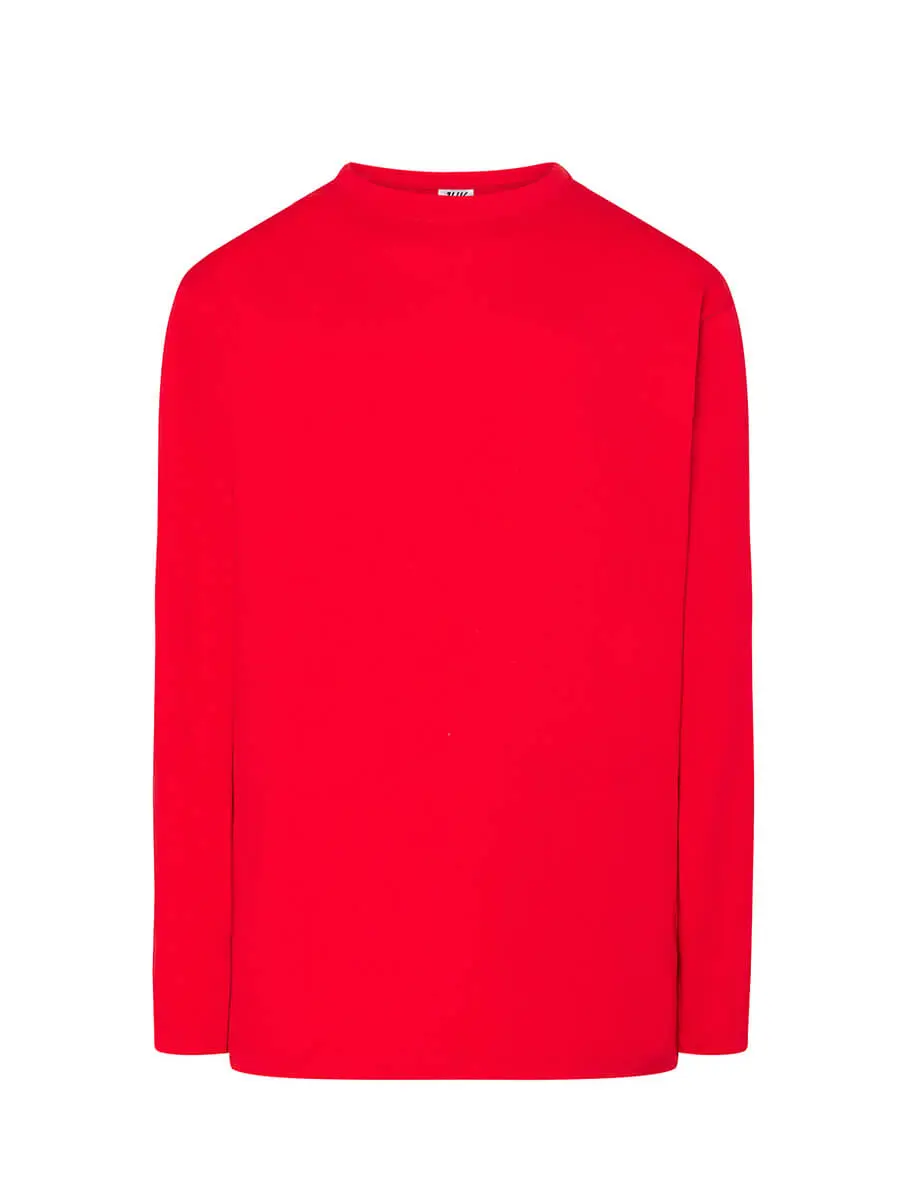 T-shirt manica lunga uomo girocollo in 100% cotone 155 g Rosso – Warm Red T-shirt manica lunga uomo girocollo in 100% cotone 155 g Rosso – Warm Red