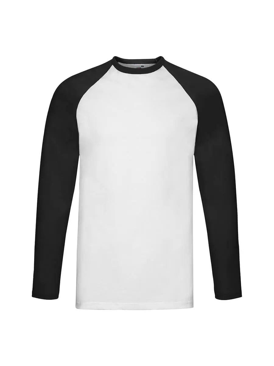 T-shirt manica lunga uomo girocollo in 100% cotone 165 g Bianco/Nero T-shirt manica lunga uomo girocollo in 100% cotone 165 g Bianco/Nero