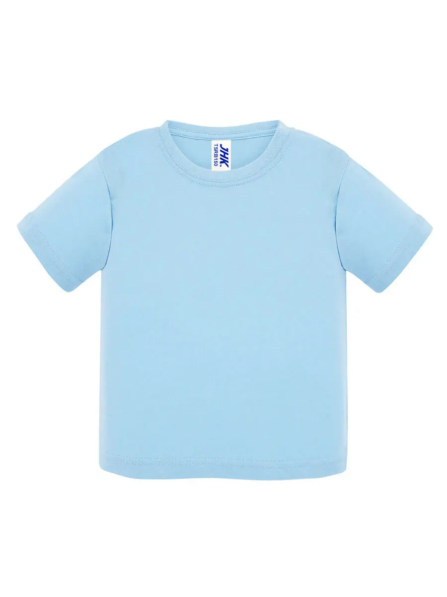 T-shirt neonato girocollo manica corta in 100% cotone 155 g Azzurro cielo T-shirt neonato girocollo manica corta in 100% cotone 155 g Azzurro cielo