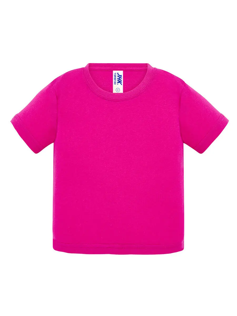 T-shirt neonato girocollo manica corta in 100% cotone 155 g Fucsia T-shirt neonato girocollo manica corta in 100% cotone 155 g Fucsia