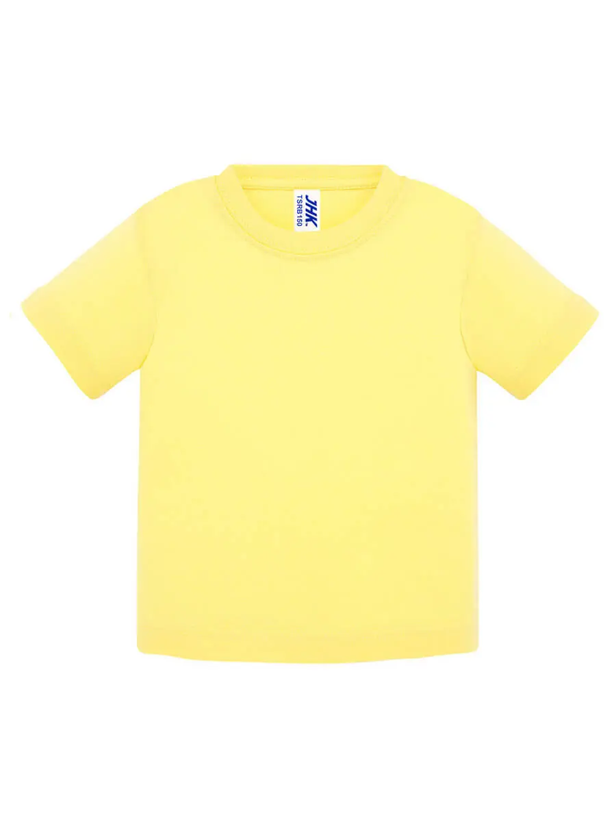 T-shirt neonato girocollo manica corta in 100% cotone 155 g Giallo chiaro T-shirt neonato girocollo manica corta in 100% cotone 155 g Giallo chiaro