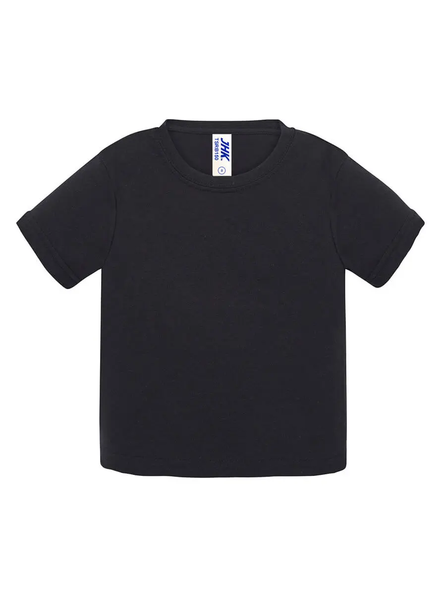 T-shirt neonato girocollo manica corta in 100% cotone 155 g Nero T-shirt neonato girocollo manica corta in 100% cotone 155 g Nero