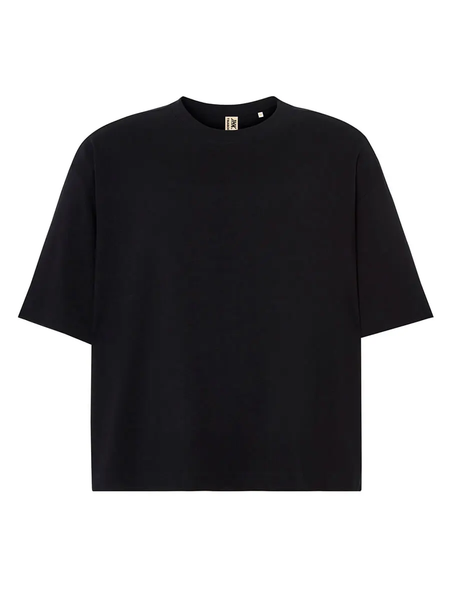 T-shirt unisex girocollo manica corta oversize in 100% cotone 240 g Nero T-shirt unisex girocollo manica corta oversize in 100% cotone 240 g Nero