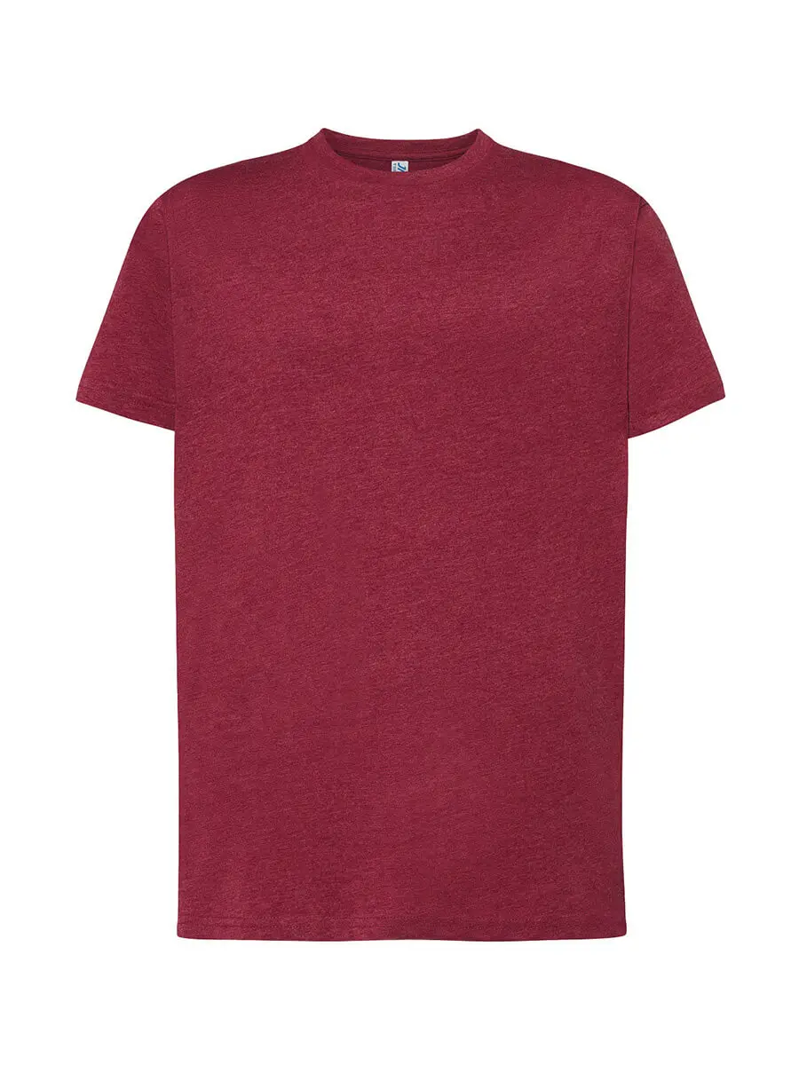 T-shirt uomo girocollo manica corta 155 g Bordeaux melange T-shirt uomo girocollo manica corta 155 g Bordeaux melange