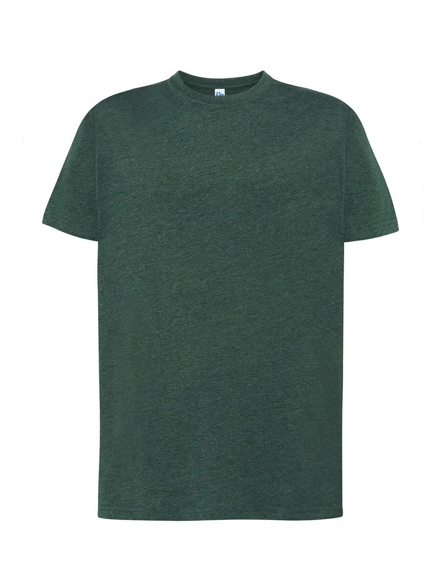 T-shirt uomo girocollo manica corta 155 g Verde bottiglia melange T-shirt uomo girocollo manica corta 155 g Verde bottiglia melange