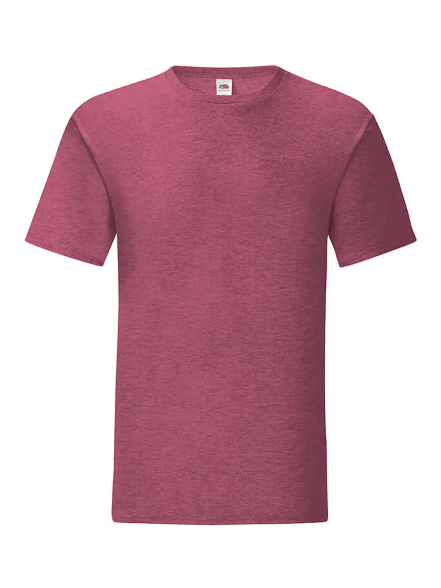 T-shirt uomo girocollo manica corta in 100% cotone 150 g Bordeaux melange T-shirt uomo girocollo manica corta in 100% cotone 150 g Bordeaux melange
